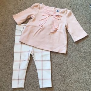 Janie and Jack Bow Top and Plaid Pants